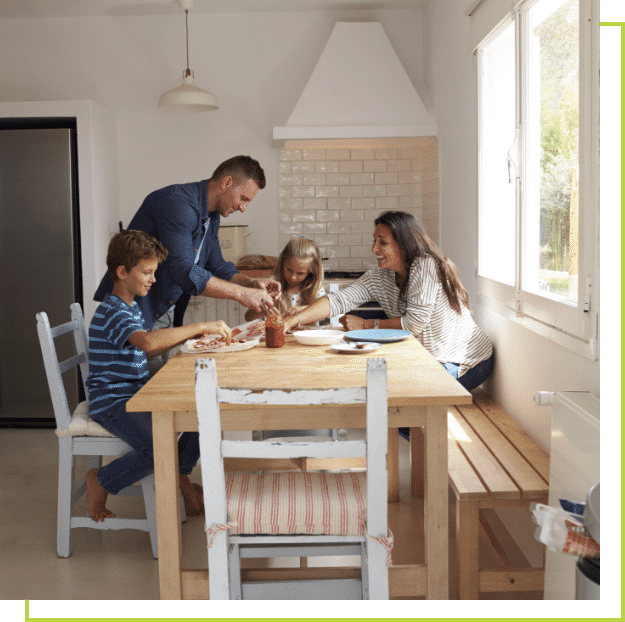 a group of people sitting at a table